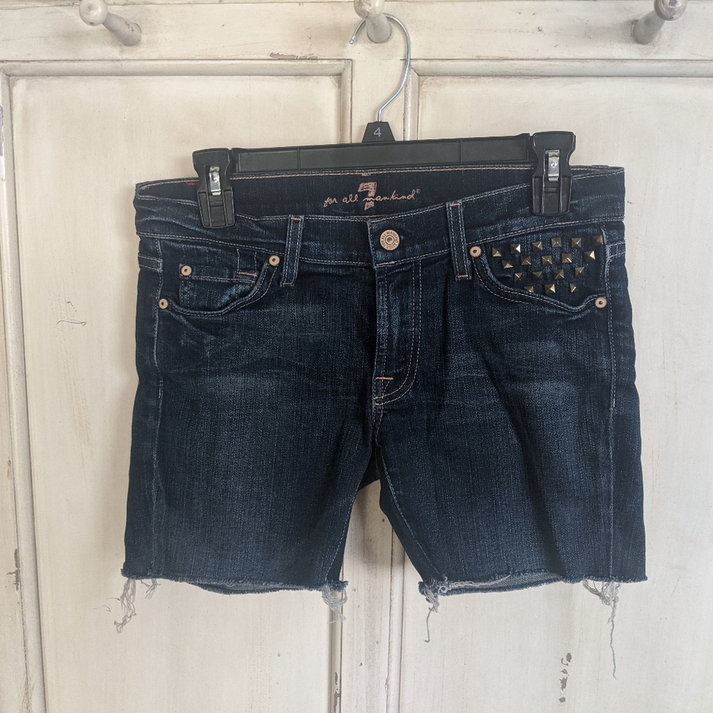 7 For All Mankind Studded Jean Shorts